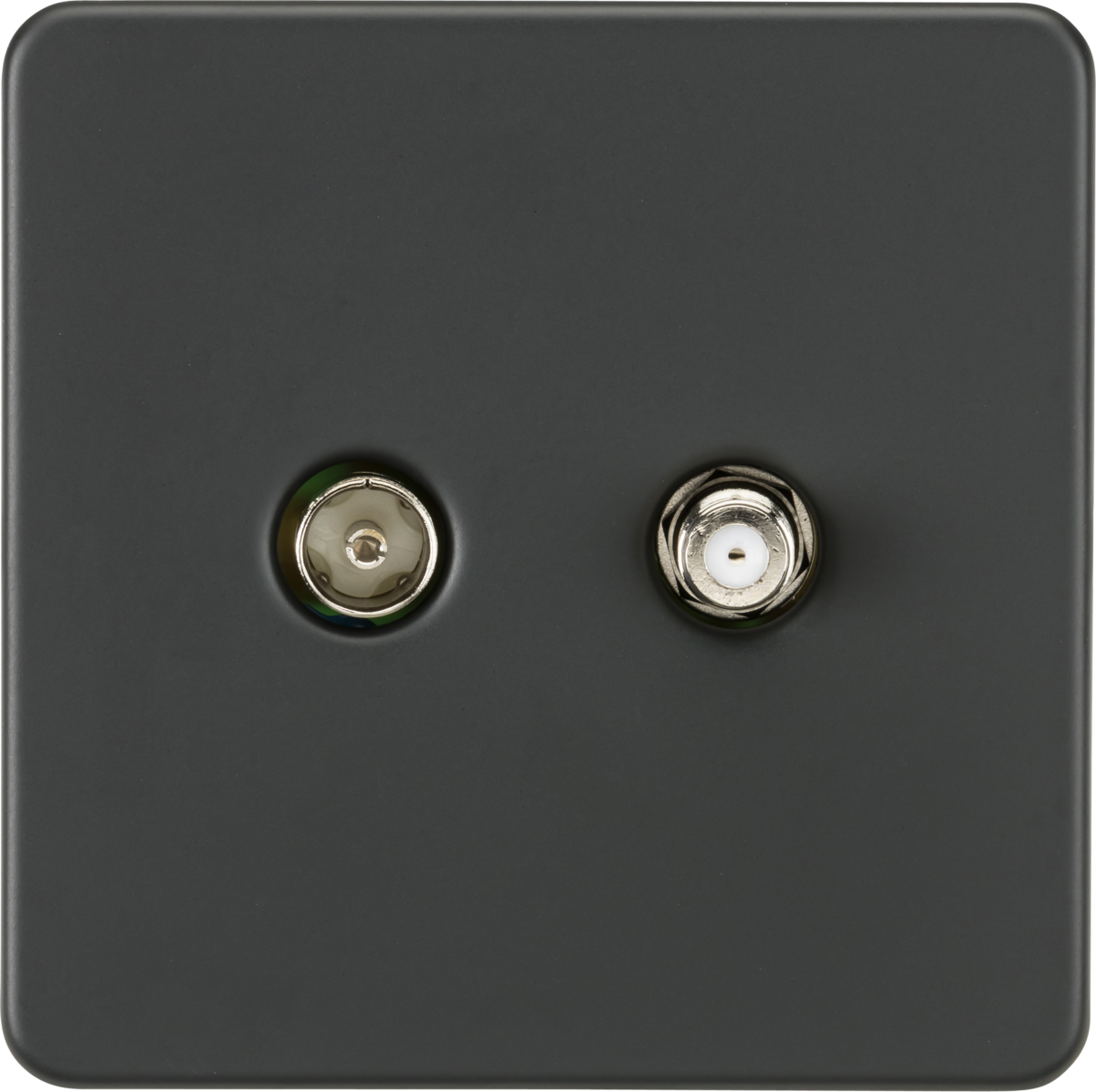 Screwless TV & SAT TV Outlet (Isolated) - Anthracite