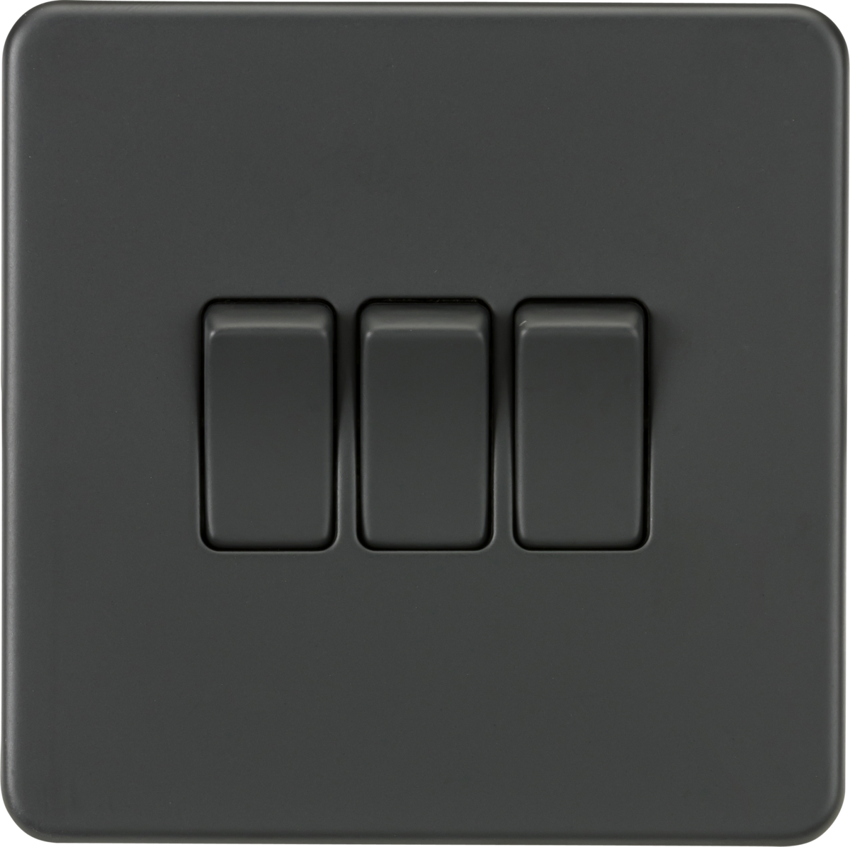 Screwless 10AX 3G 2-Way Switch - Anthracite