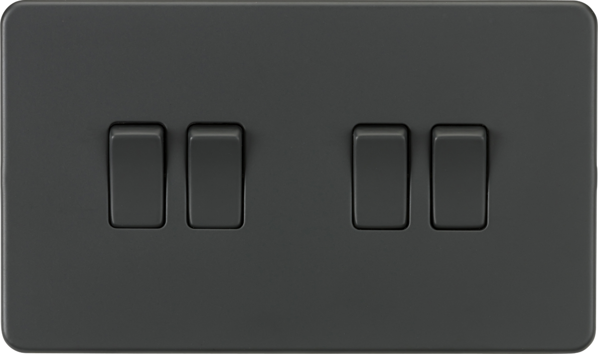 Screwless 10AX 4G 2-Way Switch - Anthracite