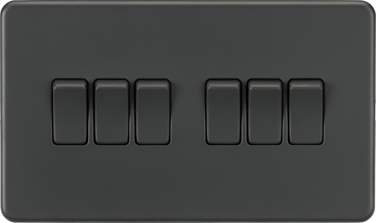 Screwless 10AX 6G 2-Way Switch - Anthracite