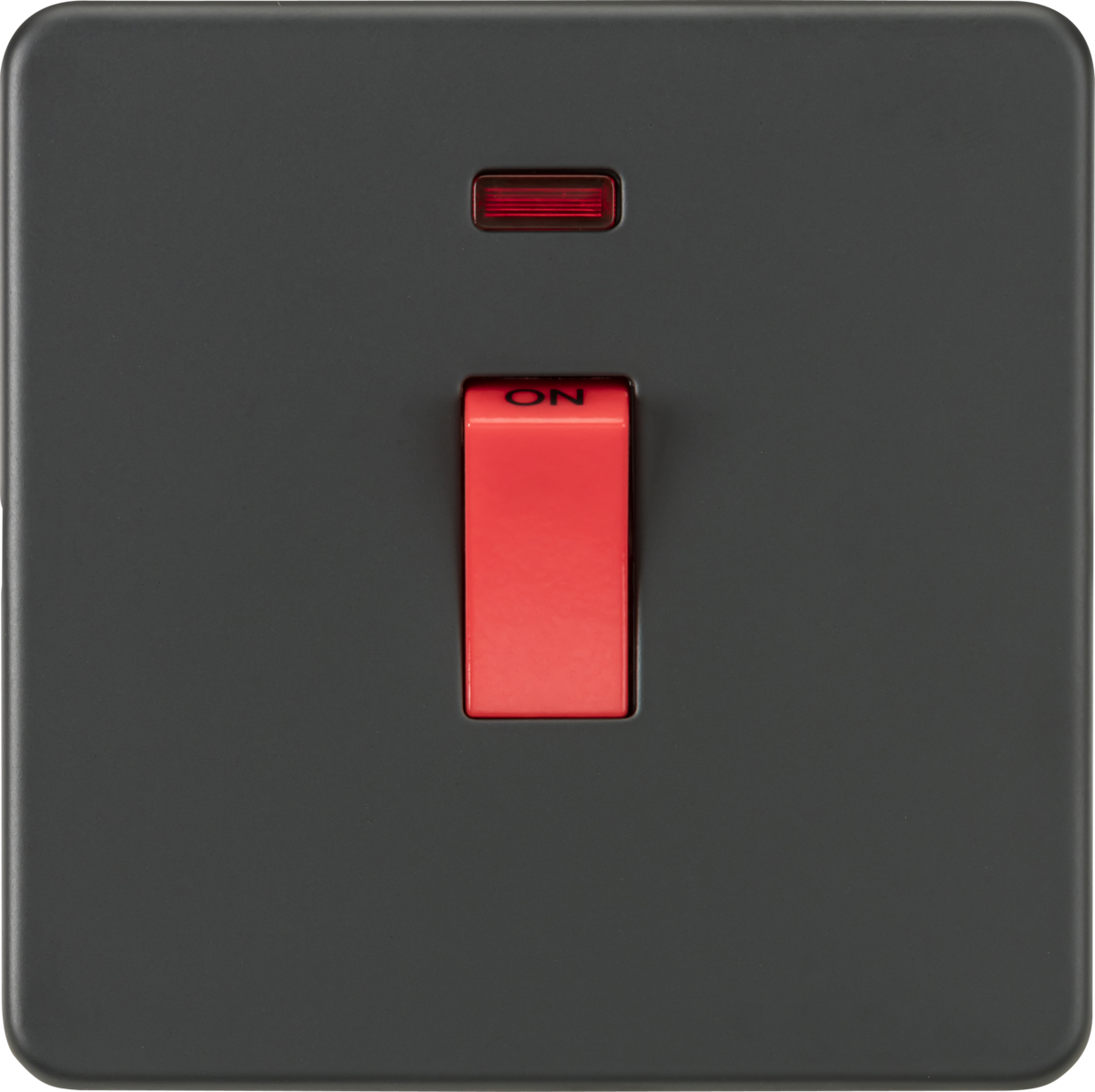 Screwless 45A 1G DP Switch with Neon - Anthracite
