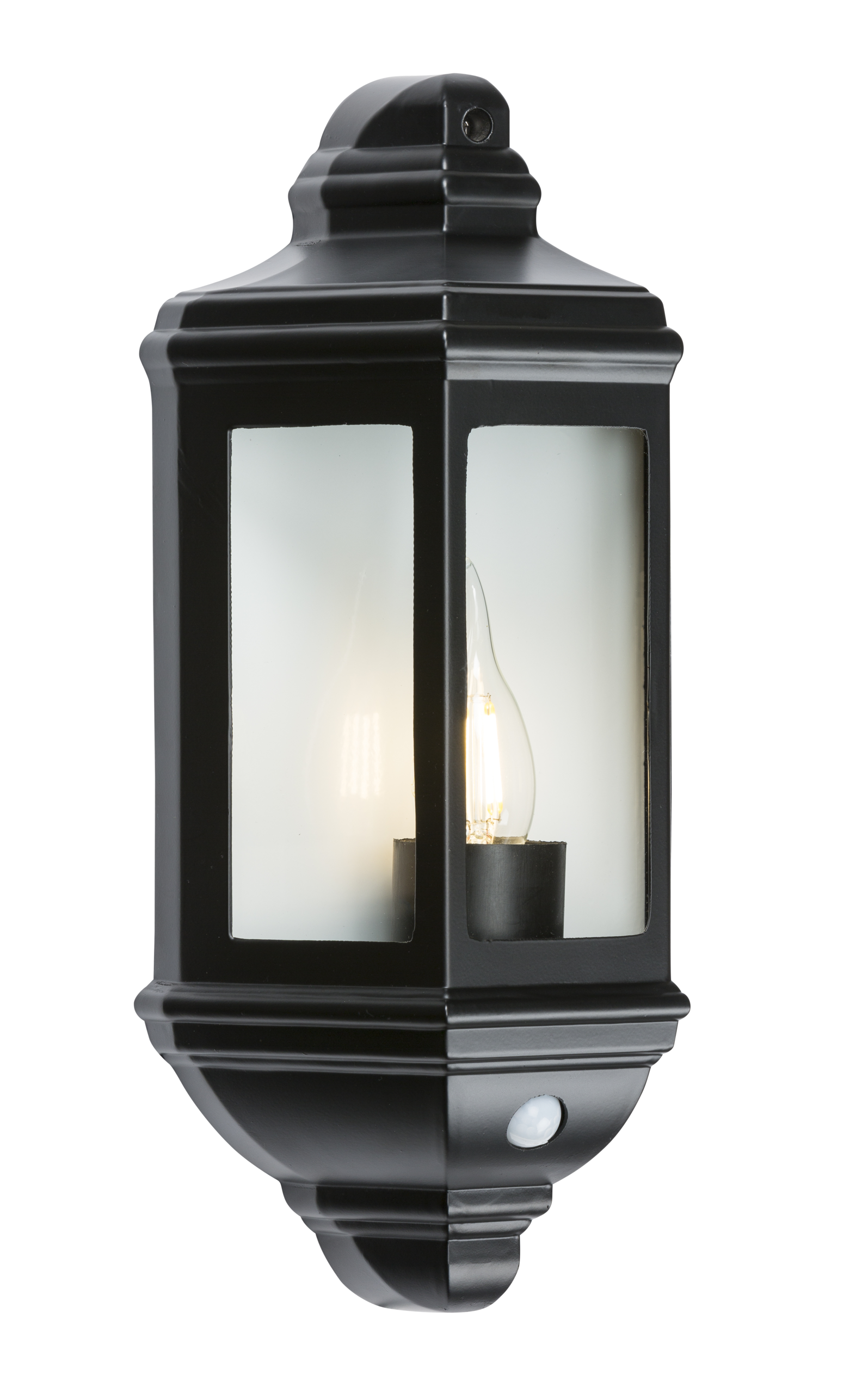 ML Accessories-5401A IP33 60W Die-Cast Aluminium Clear Glass Wall lantern with PIR Sensor