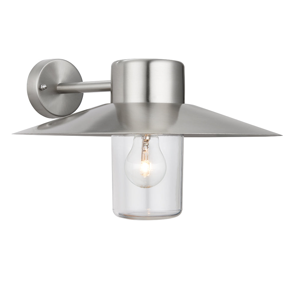 Endon Lighting 60797 Fenwick 1Lt Wall Polished Stainless Steel & Clear Glass