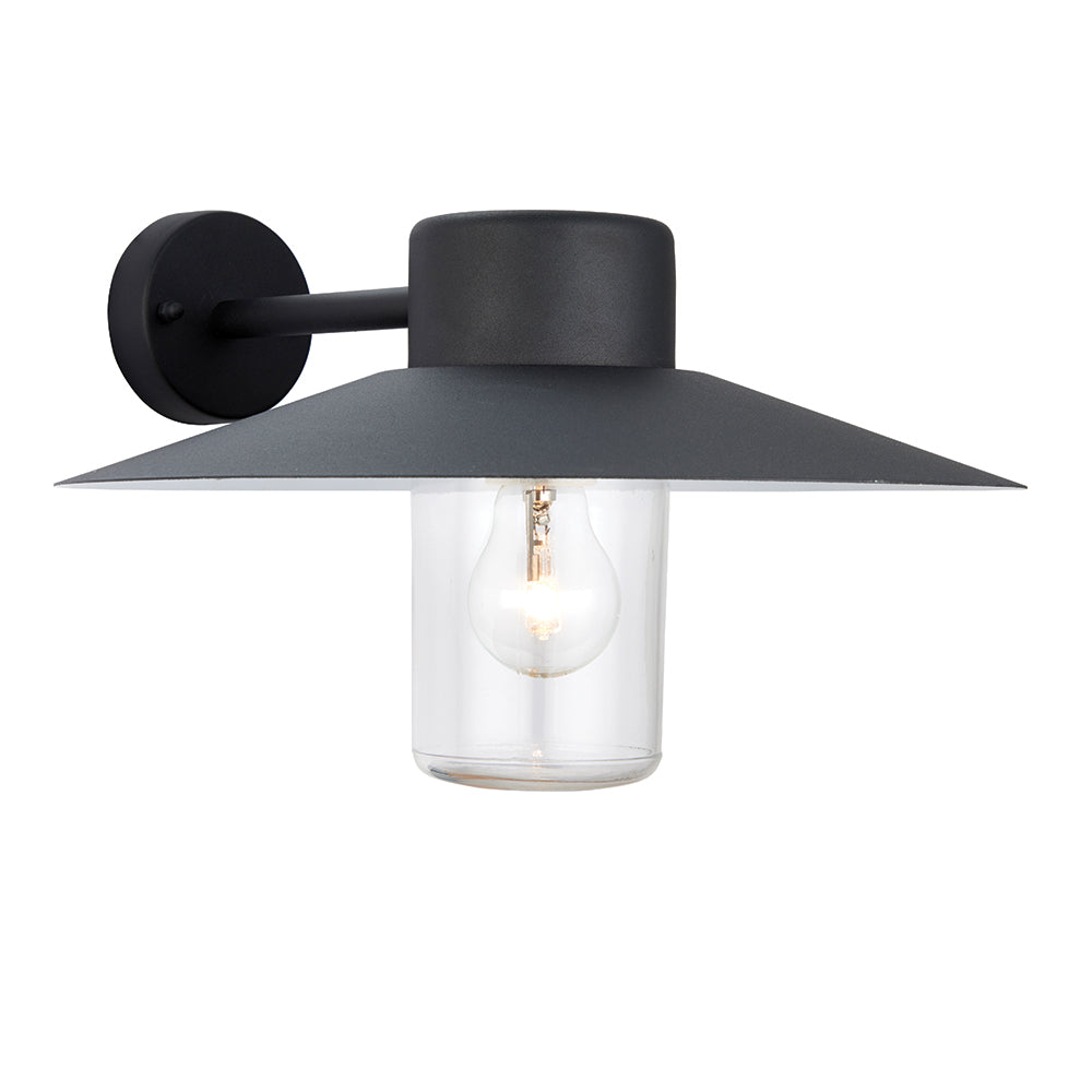 Endon Lighting 60798 Fenwick 1Lt Wall Textured Black & Clear Glass
