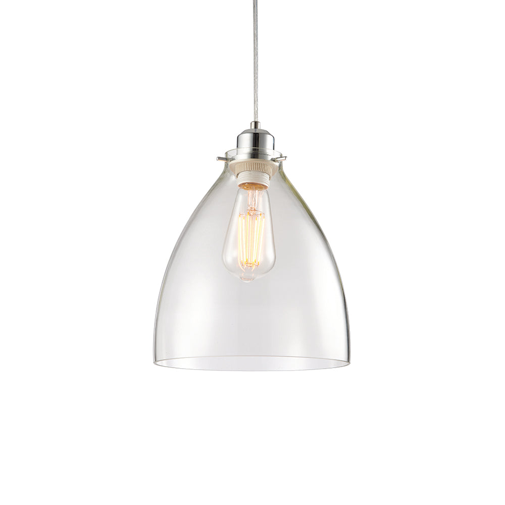 Endon Lighting 60874 Elstow 1Lt Pendant Clear Glass & Chrome Plate