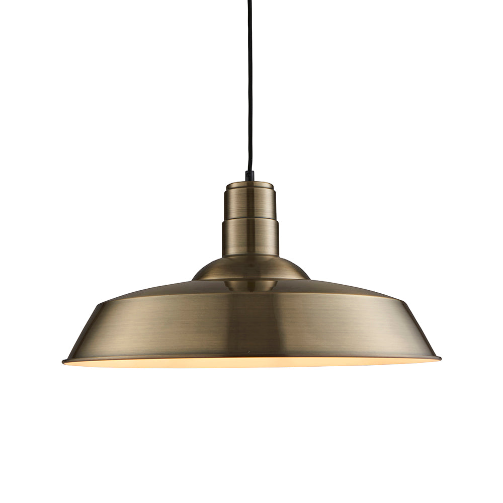 Endon Lighting 61283 Moore 1Lt Pendant Antique Brass Plate