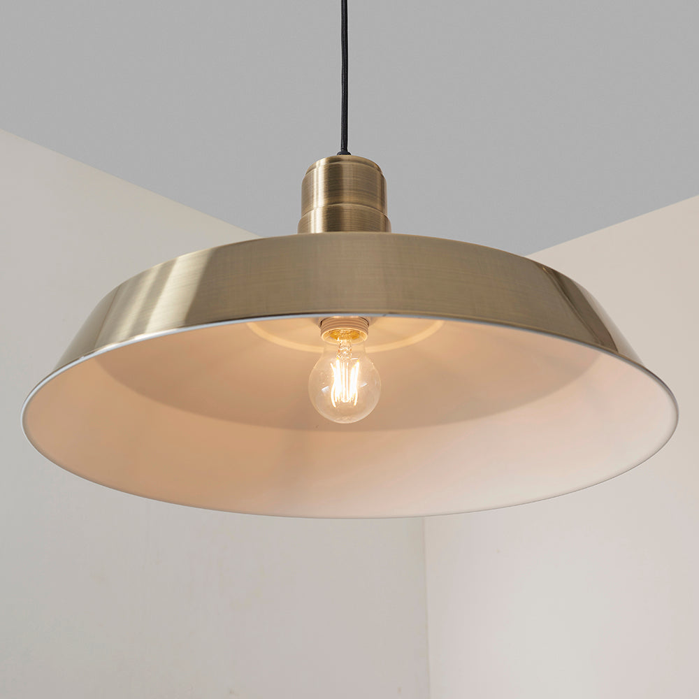 Endon Lighting 61283 Moore 1Lt Pendant Antique Brass Plate