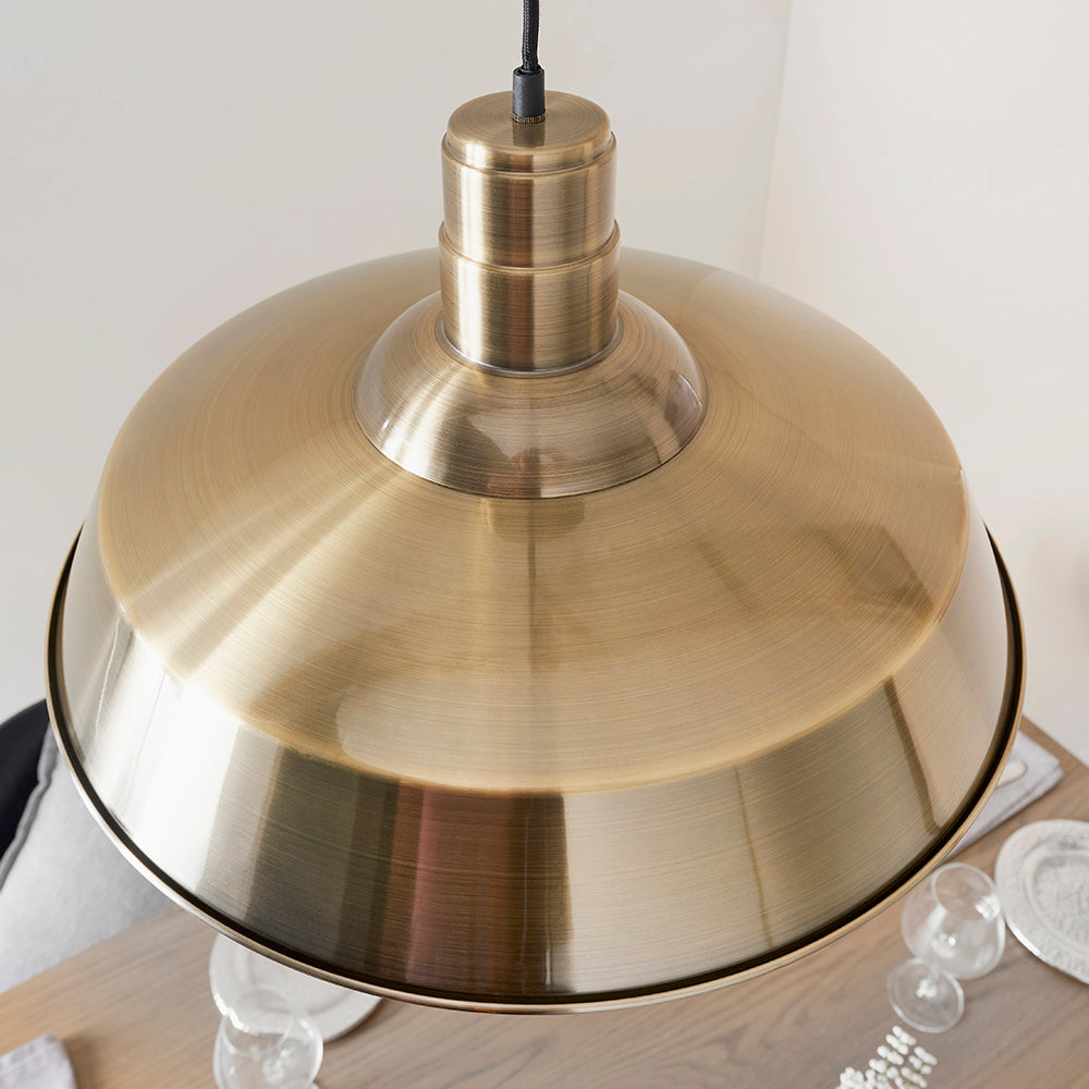 Endon Lighting 61283 Moore 1Lt Pendant Antique Brass Plate