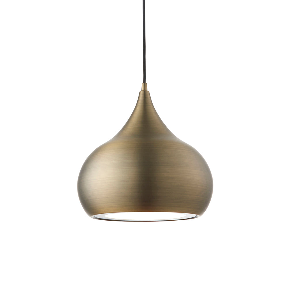 Endon Lighting 61299 Brosnan 1Lt Pendant Matt Antique Brass Paint