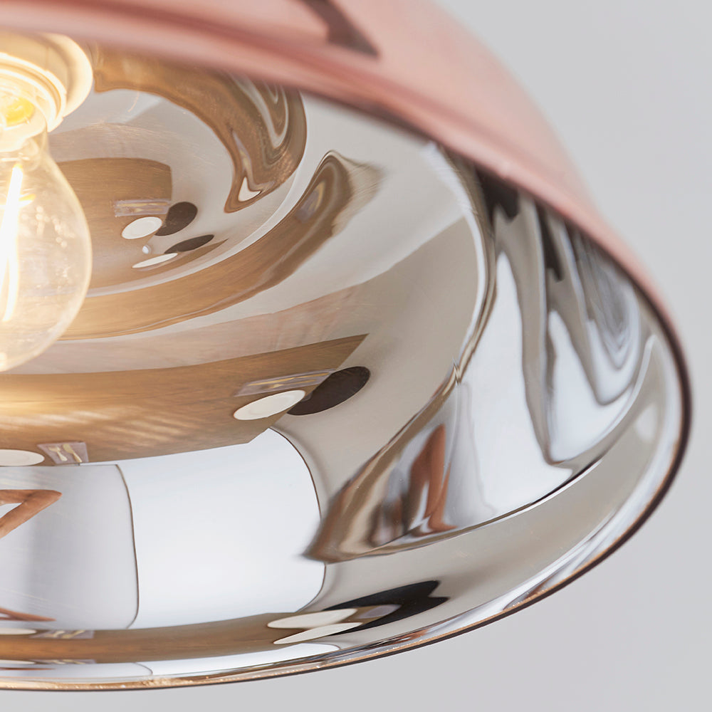 Endon Lighting 61705 Jackman 1Lt Pendant Copper Glass & Copper Plate