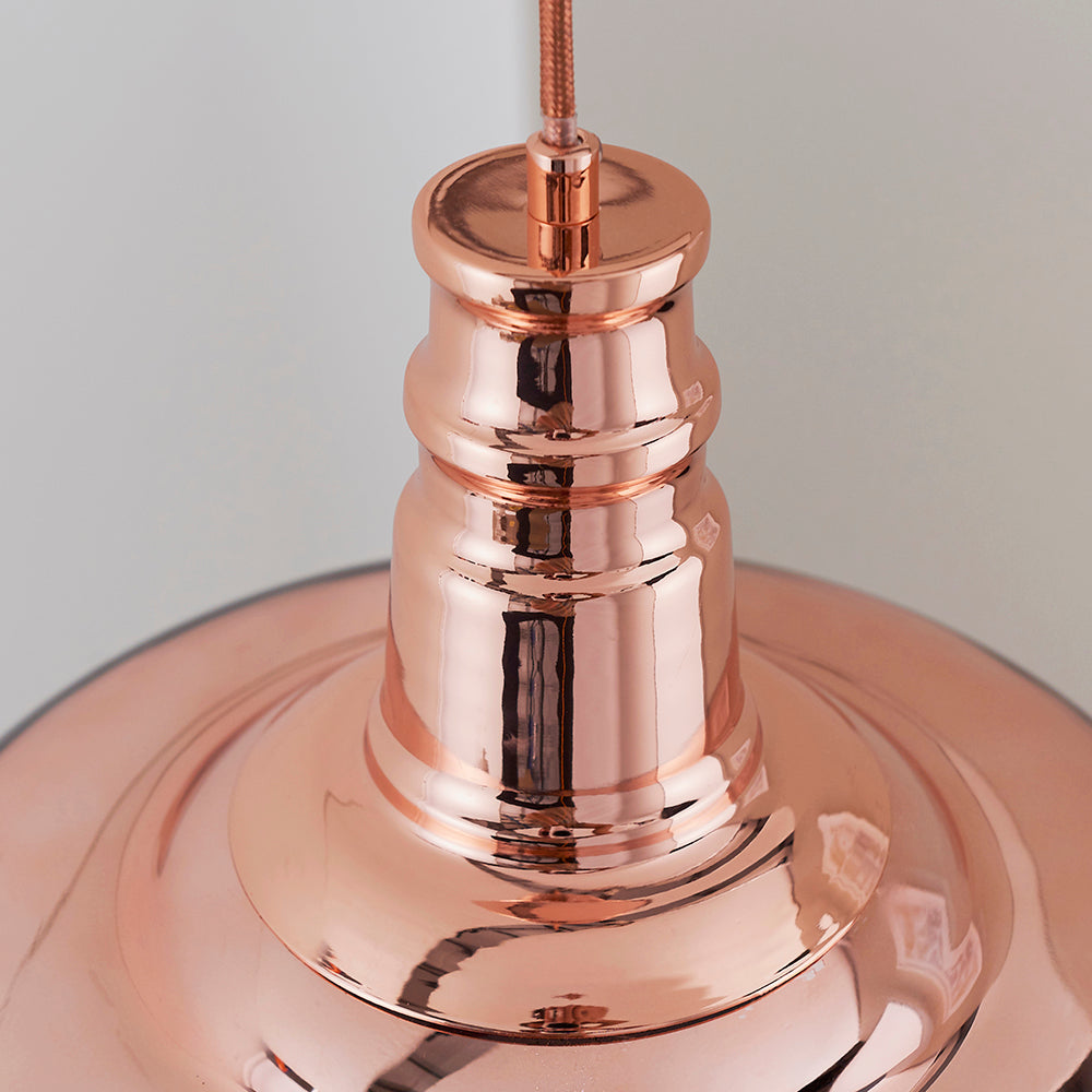 Endon Lighting 61705 Jackman 1Lt Pendant Copper Glass & Copper Plate