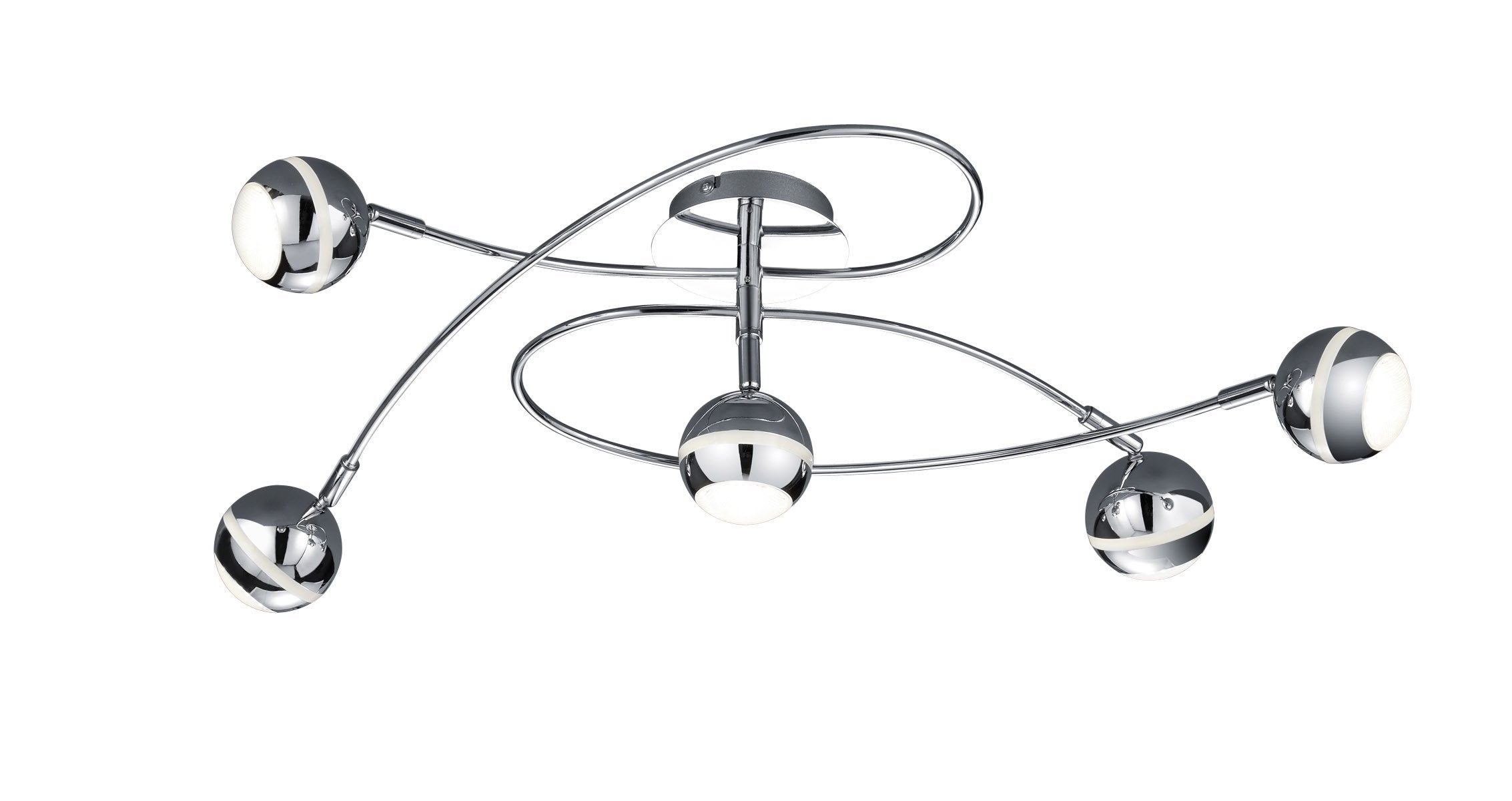5 X CHROME ROUND LED SPOT LIGHTS - 5 X 3.8W BUILT-IN LED BULB