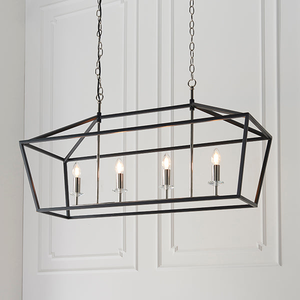 Matt Black Paint, Bright Nickel Plate & Clear Crystal