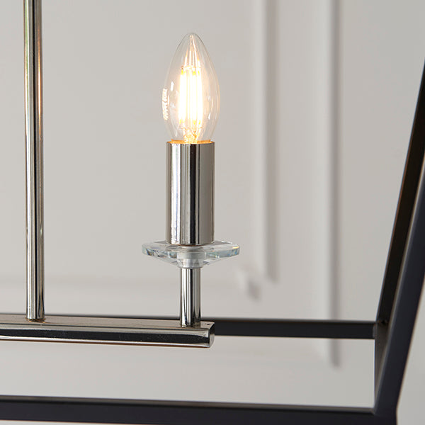 Matt Black Paint, Bright Nickel Plate & Clear Crystal