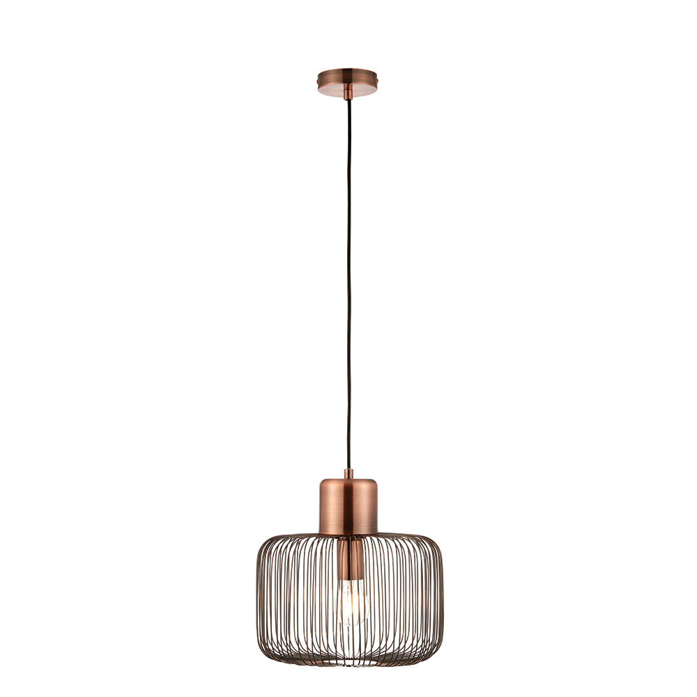 Endon Lighting 68986 Nicola 1Lt Pendant Antique Copper Plate