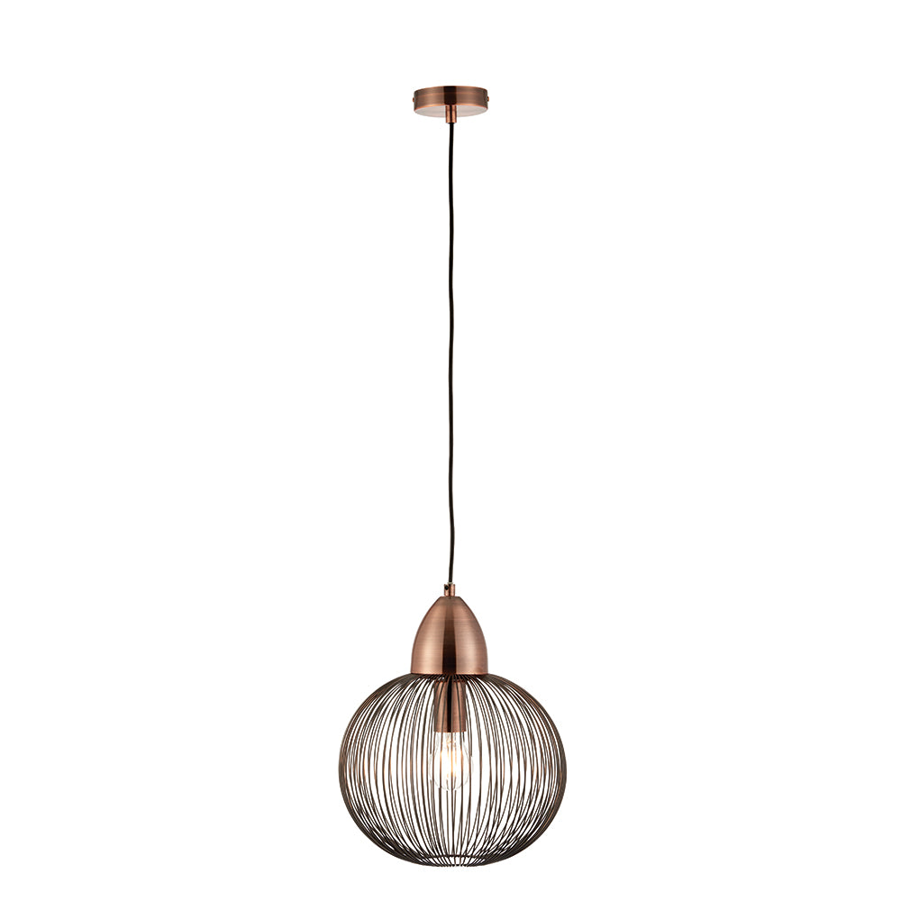 Endon Lighting 68987 Nicola 1Lt Pendant Antique Copper Plate