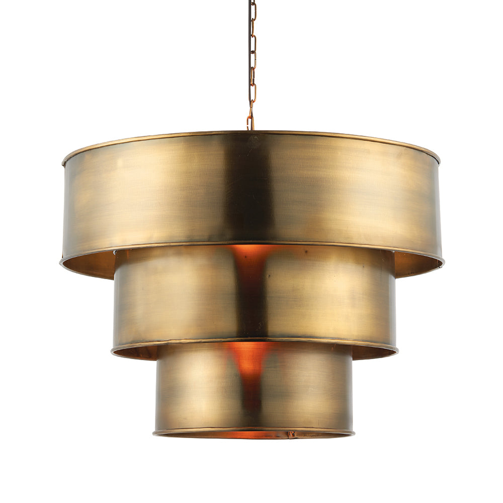 Endon Lighting 69783 Morad 1Lt Pendant Aged Brass Plate