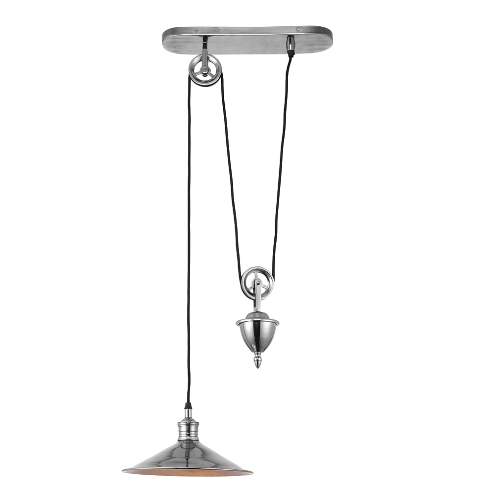 Endon Lighting 69839 Victoria 1Lt Pendant Antique Silver Effect Plate