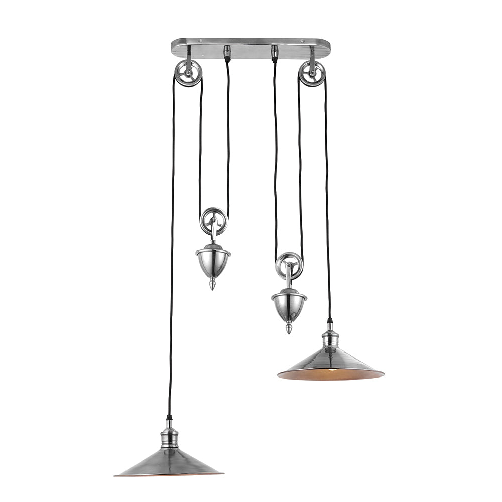 Endon Lighting 69840 Victoria 2Lt Pendant Antique Silver Effect Plate