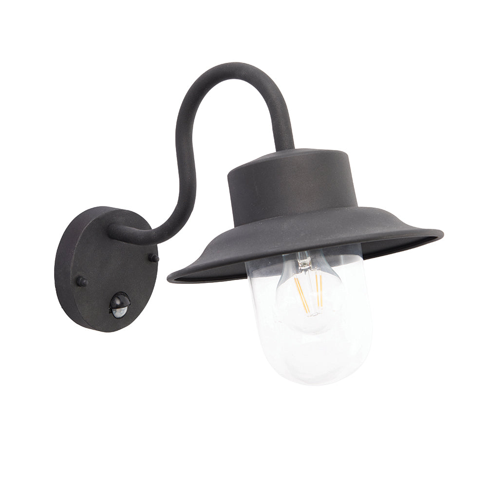 Endon Lighting 70331 Chesham Pir 1Lt Wall Textured Black & Clear Glass