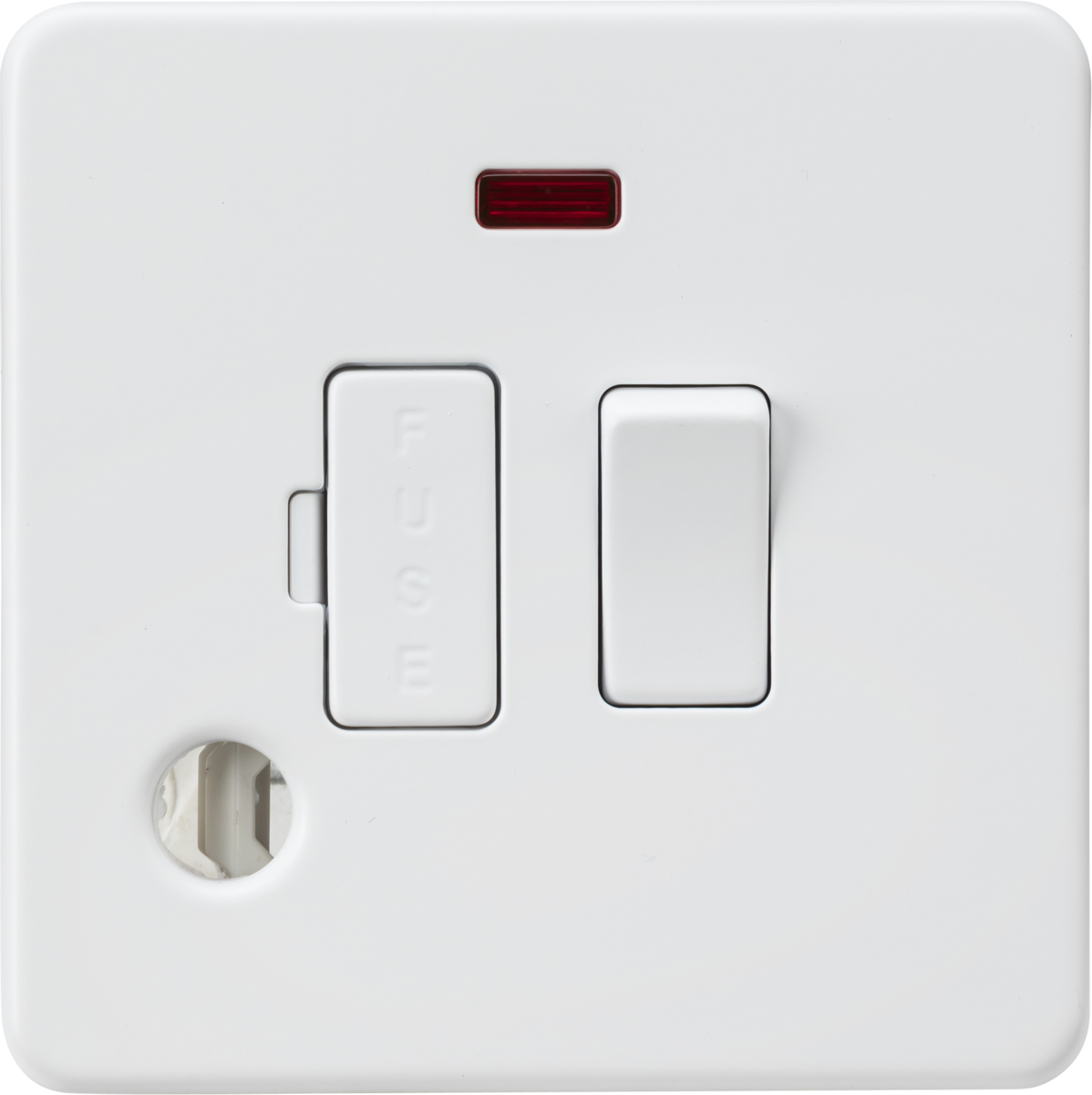 13A Switched Fused Spur with Neon and Flex Outlet - Matt White