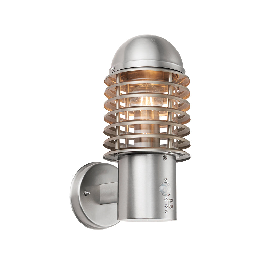 Endon Lighting 72381 Louvre Pir 1Lt Wall Brushed Stainless Steel & Clear Pc