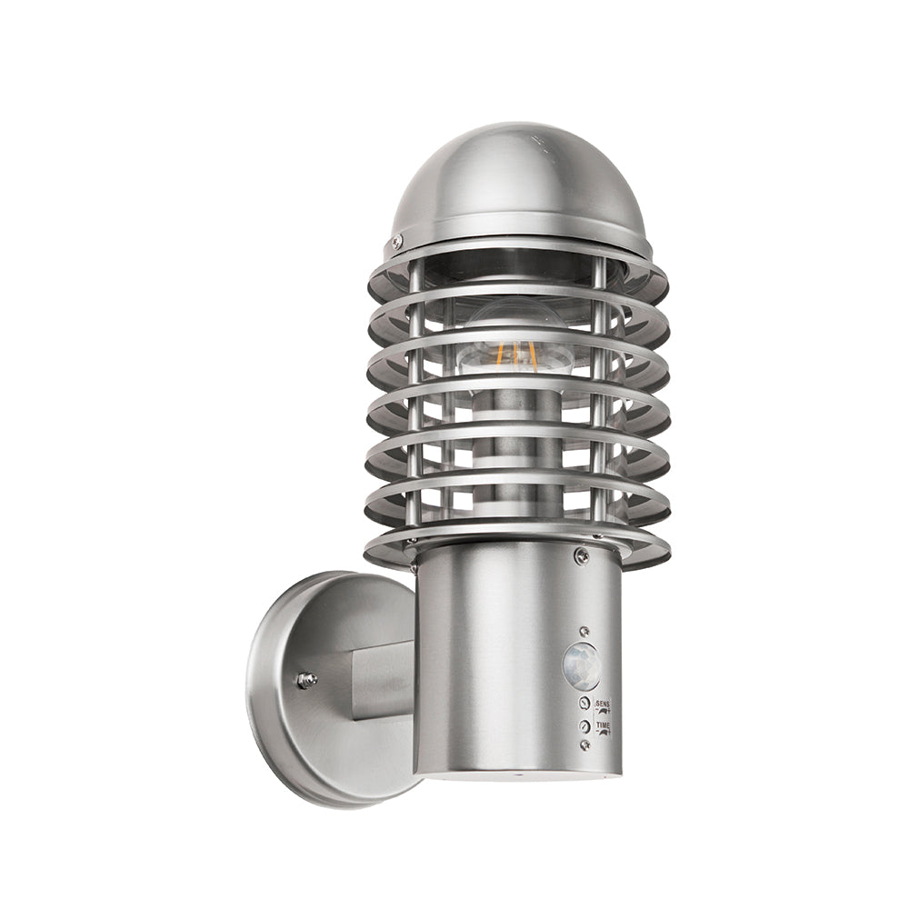 Endon Lighting 72381 Louvre Pir 1Lt Wall Brushed Stainless Steel & Clear Pc
