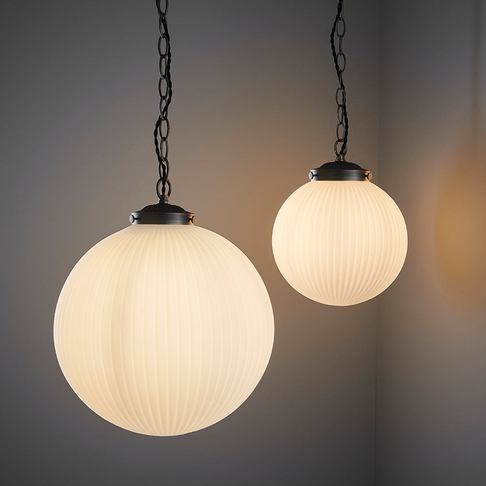 Endon Lighting 72461 Brydon 1Lt Pendant Antique Bronze Plate & Opal Glass