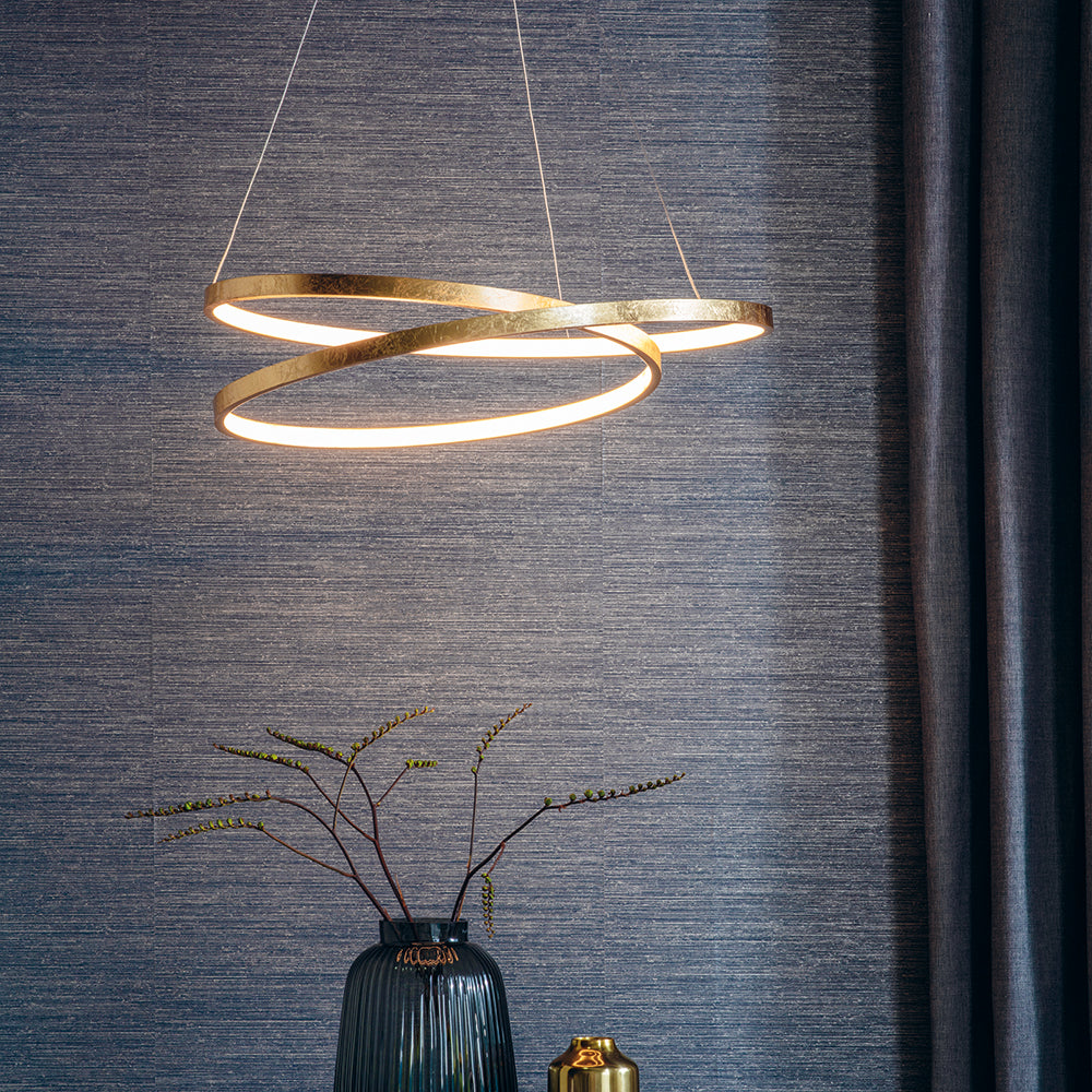 Endon Lighting 72479 Scribble 1Lt Pendant Gold Leaf & Frosted Acrylic