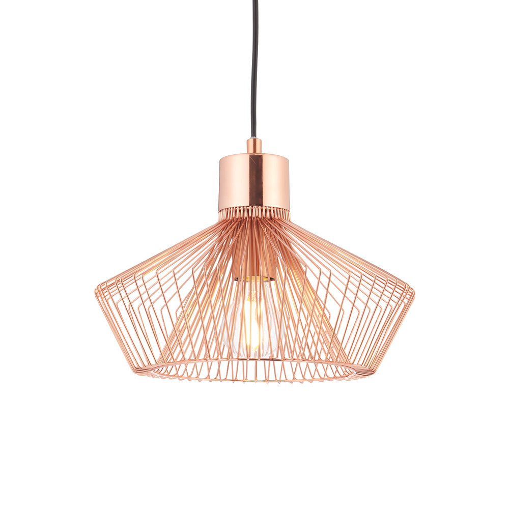 Endon Lighting 72813 Kimberley 1Lt Pendant Copper Plate