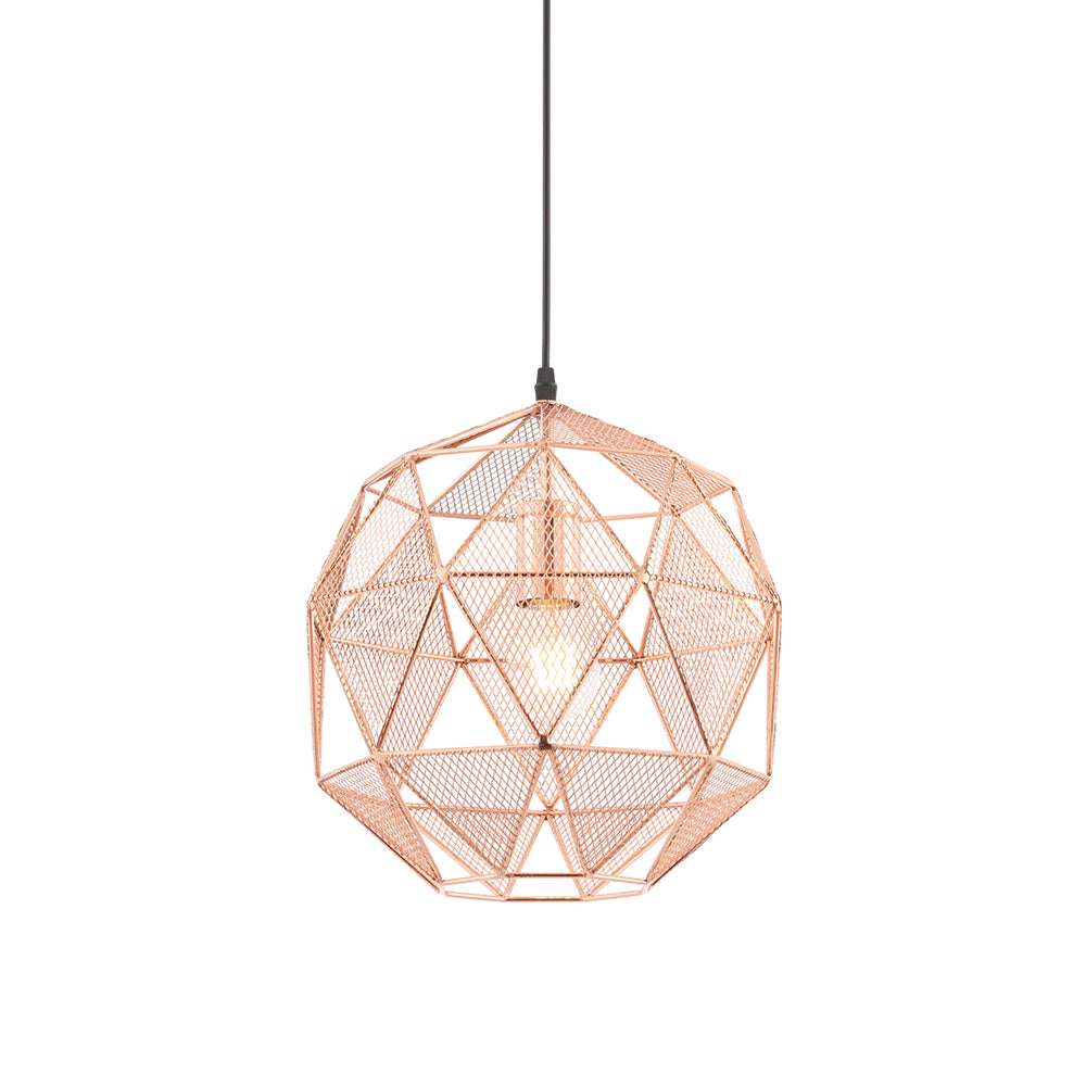 Endon Lighting 72815 Armour 1Lt Pendant Copper Plate