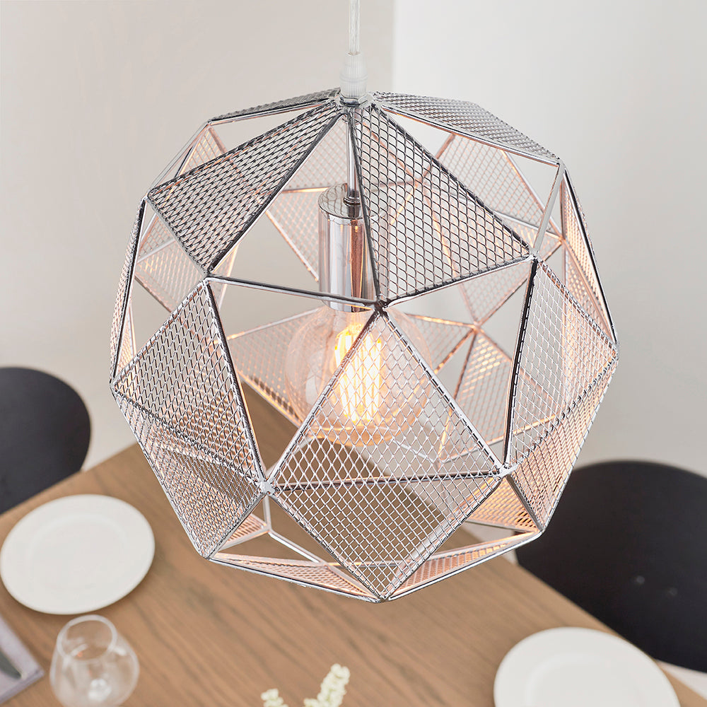 Endon Lighting 72817 Armour 1Lt Pendant Chrome Plate