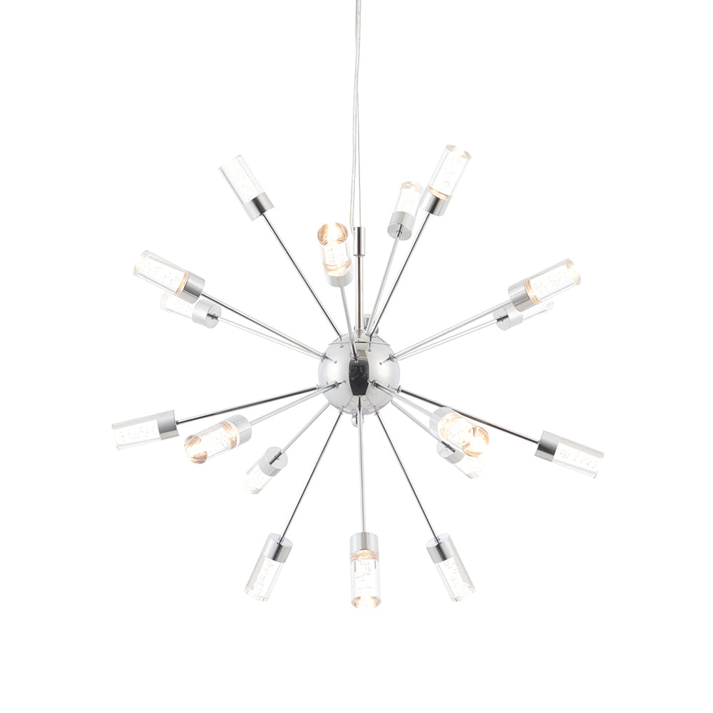 Endon Lighting 73046 Glacier 18Lt Pendant Chrome Plate & Clear Bubble Acrylic