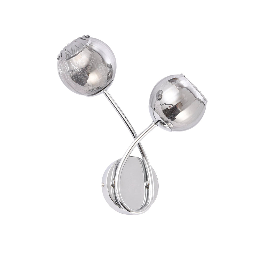 Endon Lighting 73583 Aerith 2Lt Wall Chrome Plate & Smoked Mirror Glass