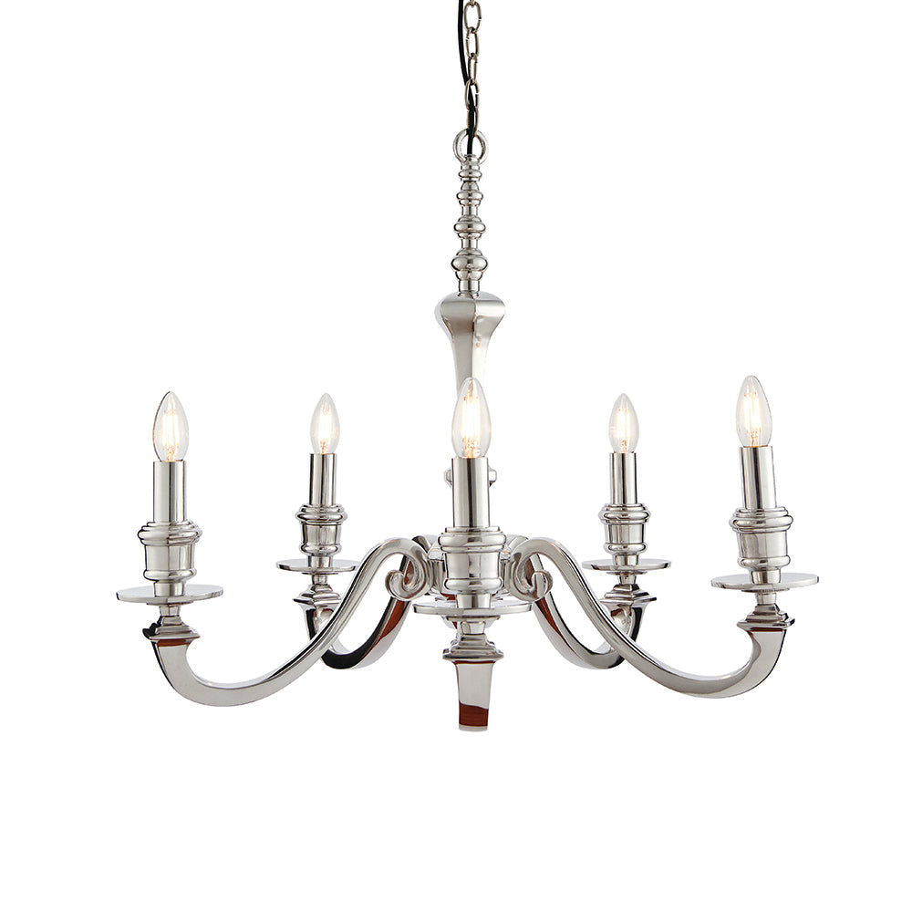 Endon Lighting 73598 Finsbury 5Lt Pendant Polished Aluminium