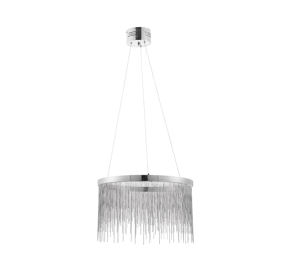 Endon Lighting 73768 Zelma 1Lt Pendant Chrome Plate & Silver Effect Chain