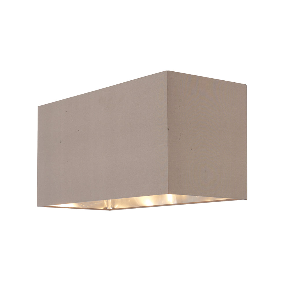 Endon Lighting 74418 Cassier 1Lt Shade Taupe Silk & Bright Nickel Plate