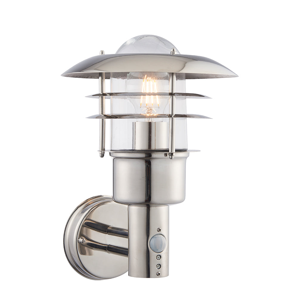 Endon Lighting 74702 Dexter 1Lt Wall Polished Stainless Steel & Clear Glass