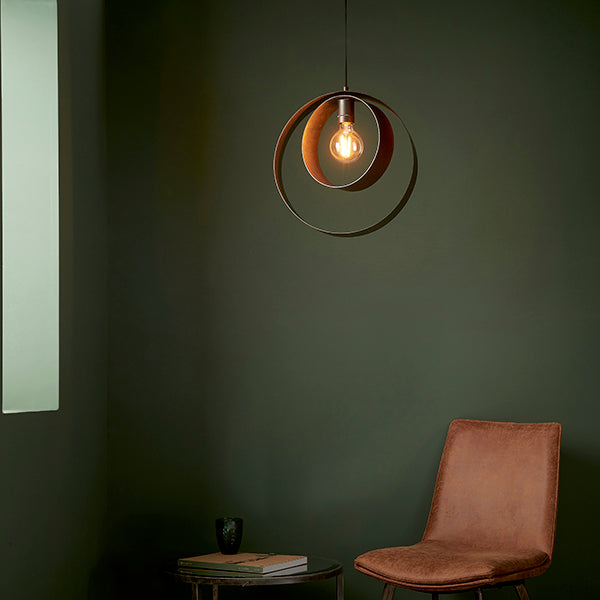 Bronze patina single pendant