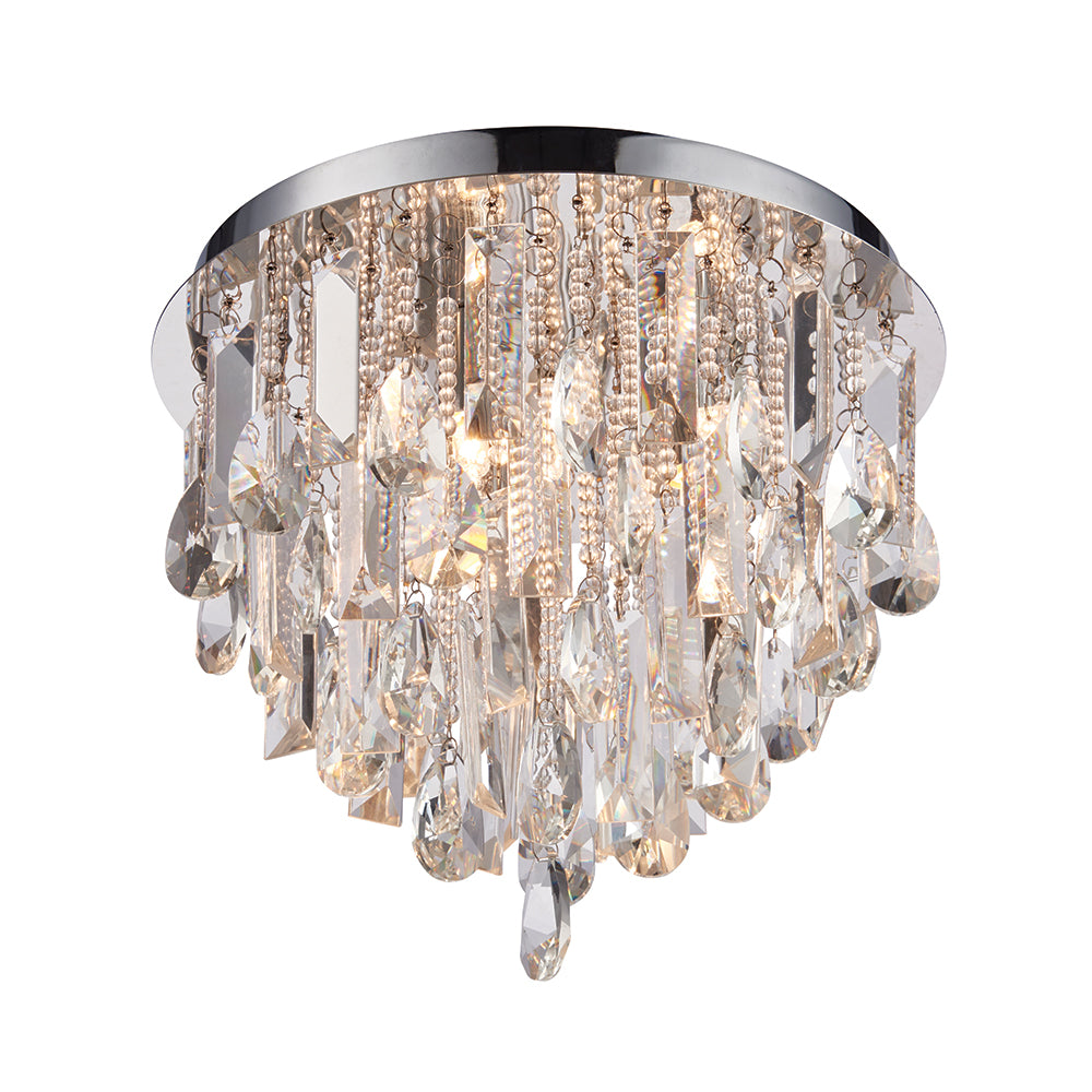 Endon Lighting 76341 Siena 3Lt Flush Chrome Plate & Clear Crystal