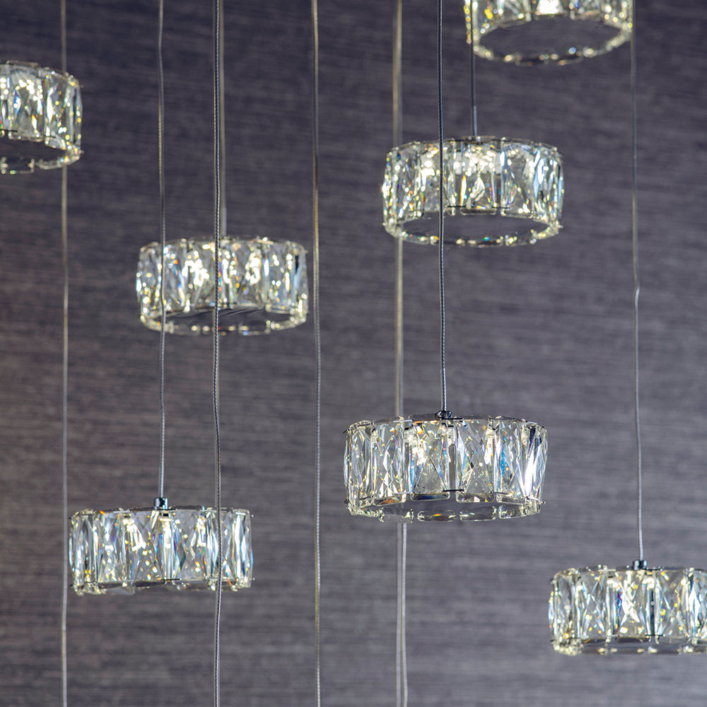 Endon Lighting 76486 Prisma 16Lt Pendant Chrome Plate & Clear Crystal