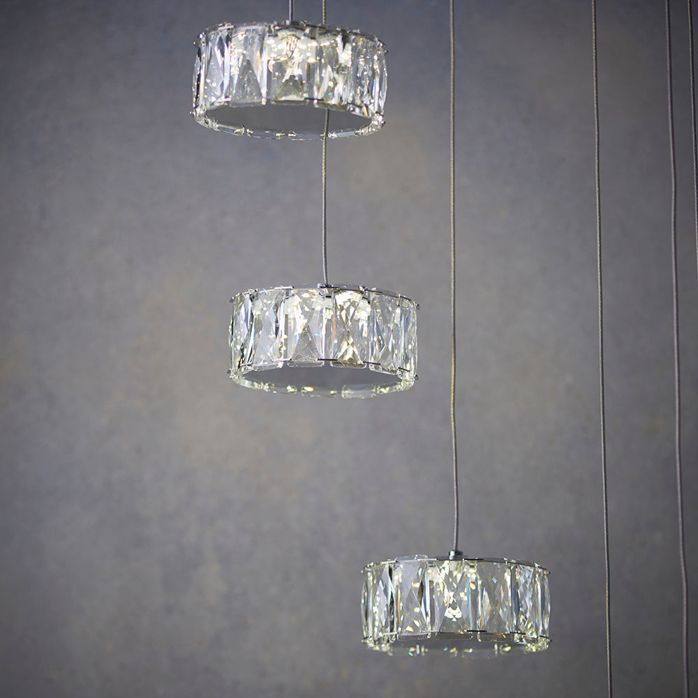 Endon Lighting 76486 Prisma 16Lt Pendant Chrome Plate & Clear Crystal