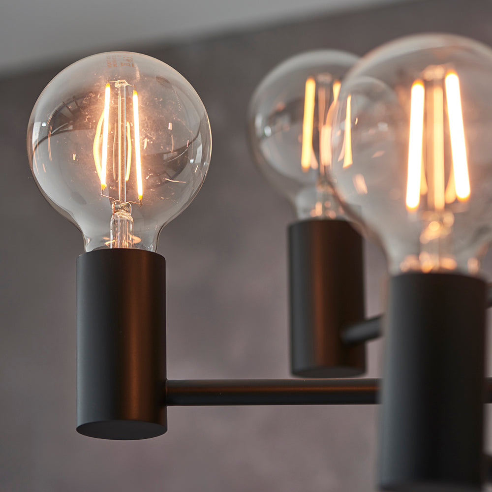 Endon Lighting 76502 Studio 6Lt Semi Flush Matt Black