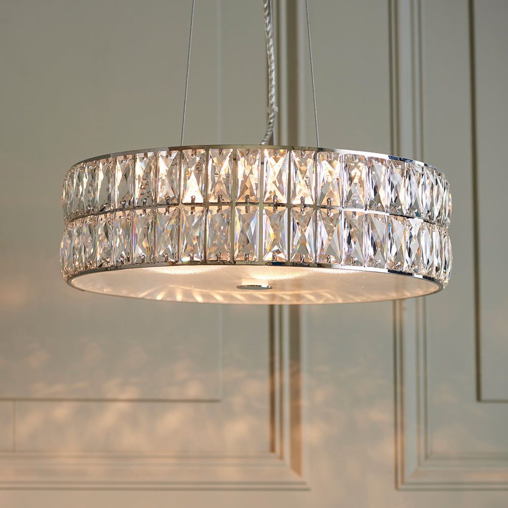 Endon Lighting 76513 Verina 5Lt Pendant Clear Crystal & Chrome Plate