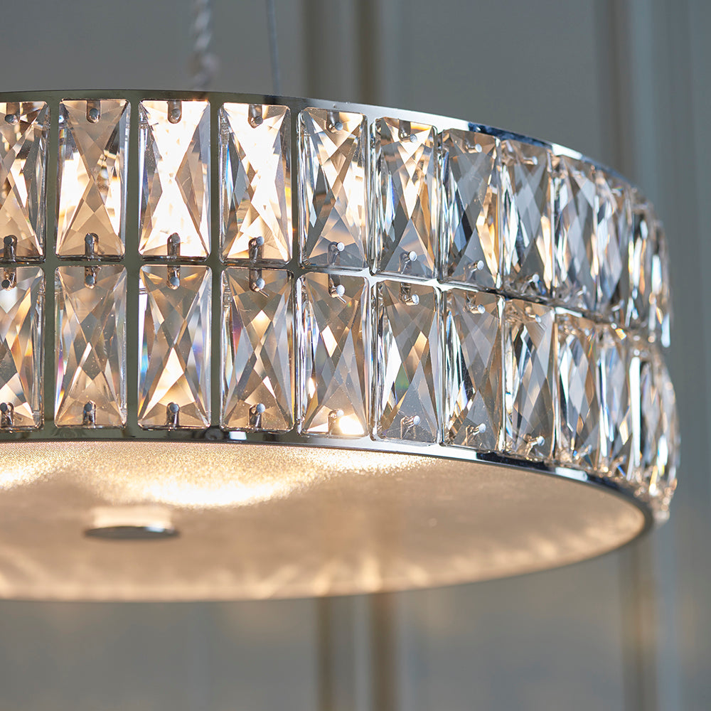 Endon Lighting 76513 Verina 5Lt Pendant Clear Crystal & Chrome Plate