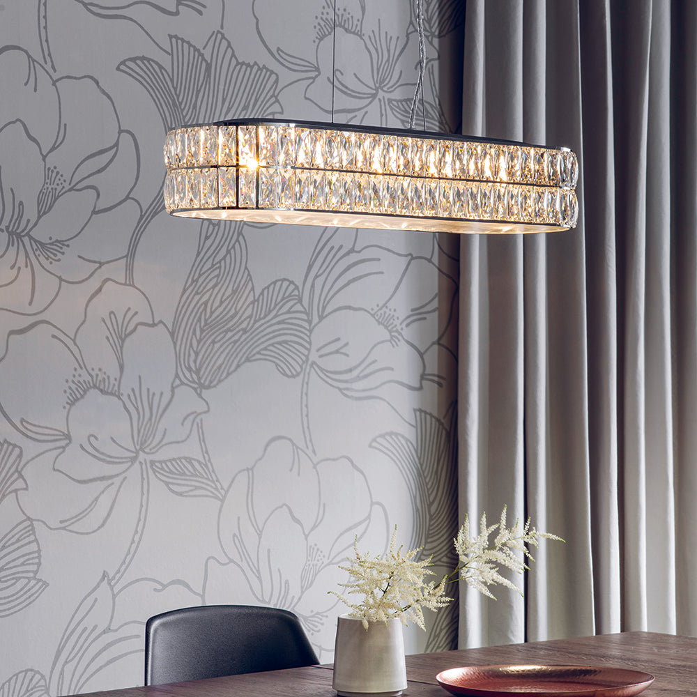 Endon Lighting 76514 Verina 5Lt Pendant Clear Crystal & Chrome Plate