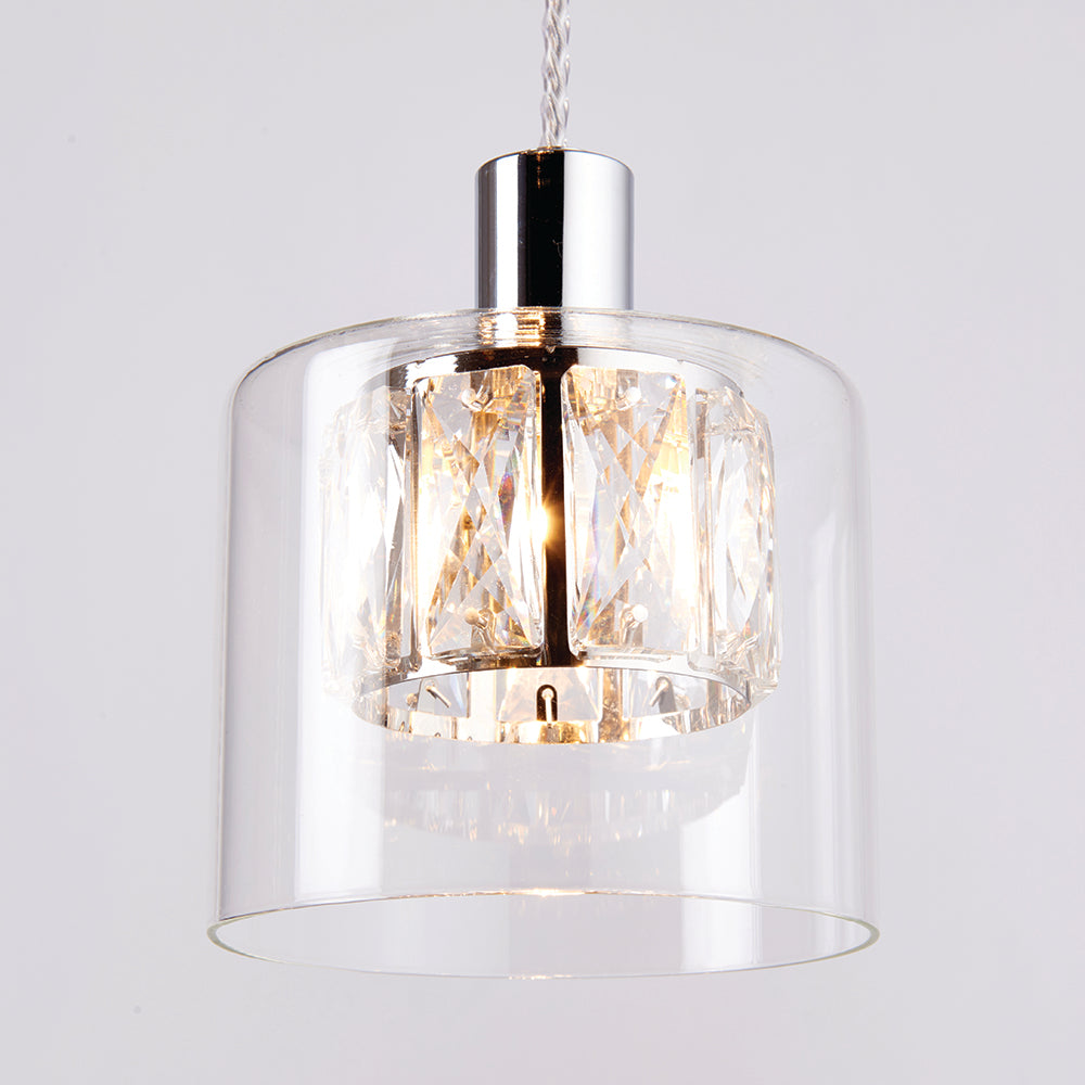 Endon Lighting 76520 Verina 5Lt Pendant Chrome Plate & Clear Glass