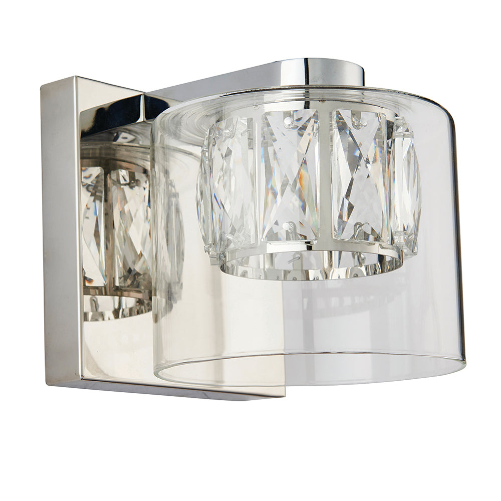 Endon Lighting 76521 Verina 1Lt Wall Chrome Plate & Clear Glass