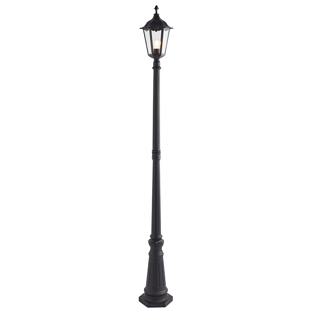 Endon Lighting 76551 Burford 1Lt Floor Matt Black & Clear Glass