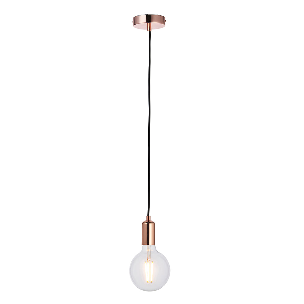 Endon Lighting 76578 Studio 1Lt Pendant Copper Plate